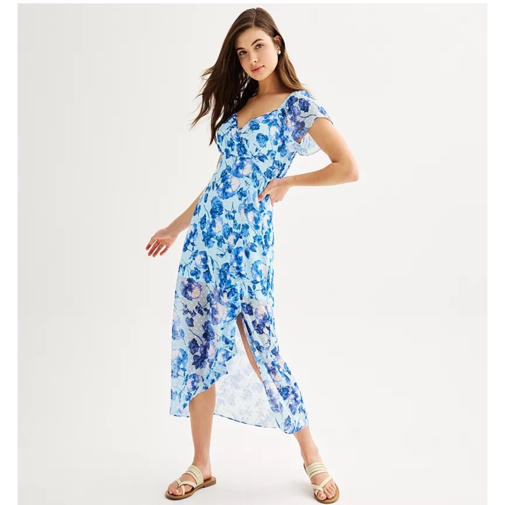 floral blue maxi dress